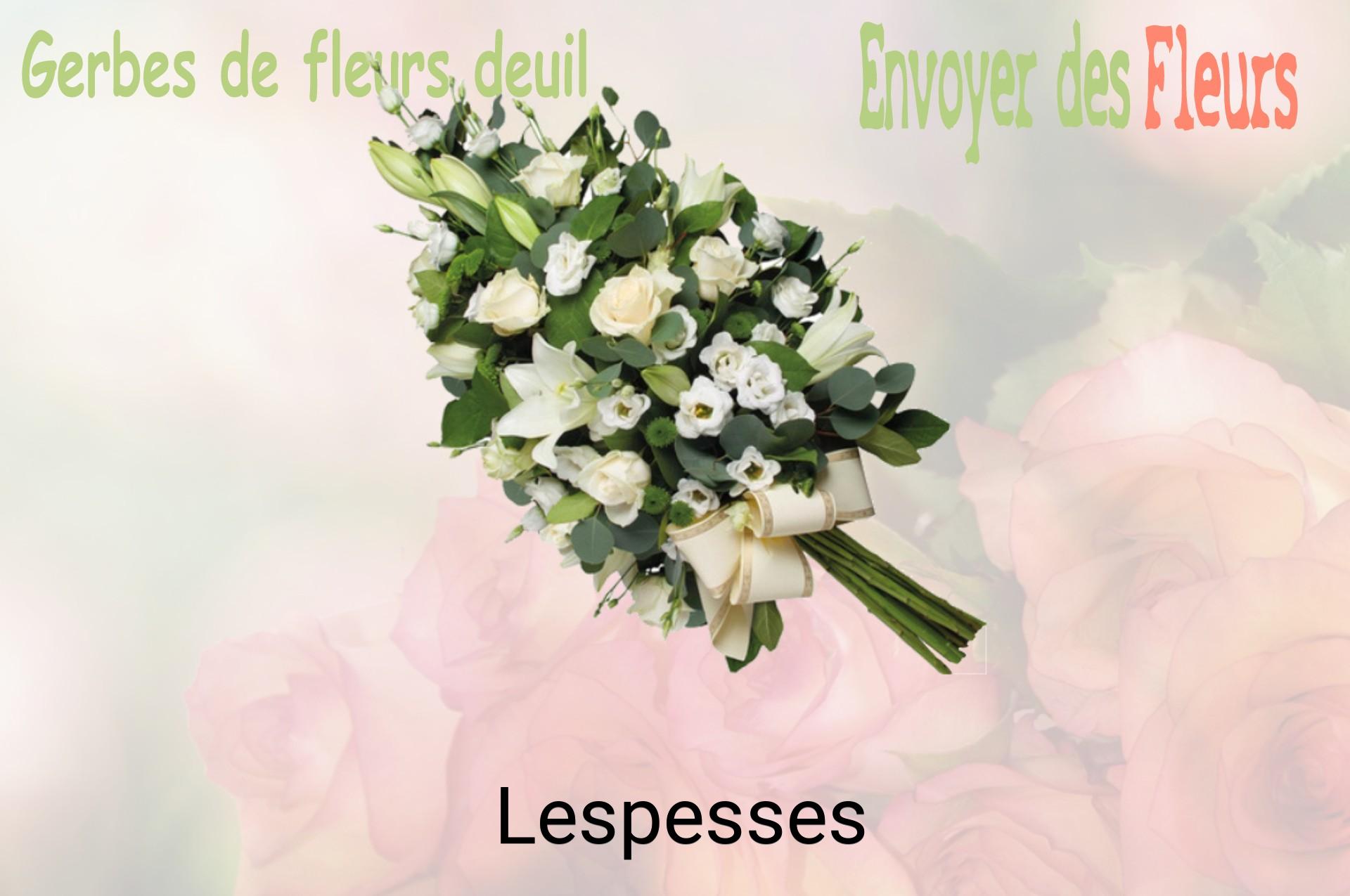 Gerbe de fleurs de deuil livrée à Lespesses
